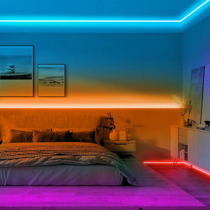 50Ft LED Strip Lights,Color Changing Music Sync with Remote Control,Timer Schedule,Led Lights for Room,Bedroom(App+Remote +Mic)